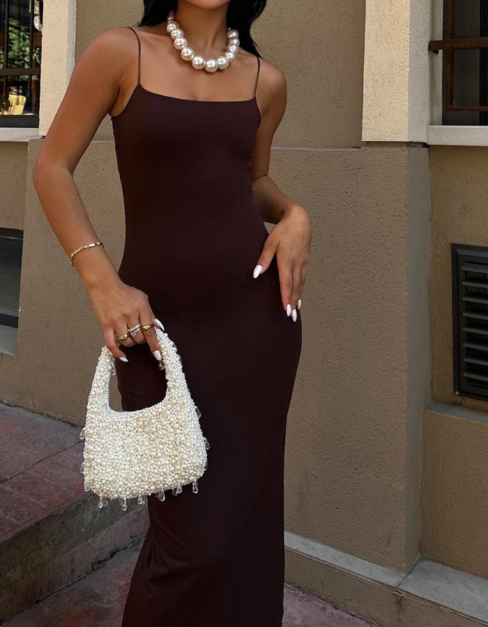 VESTIDO LAGO MARRON