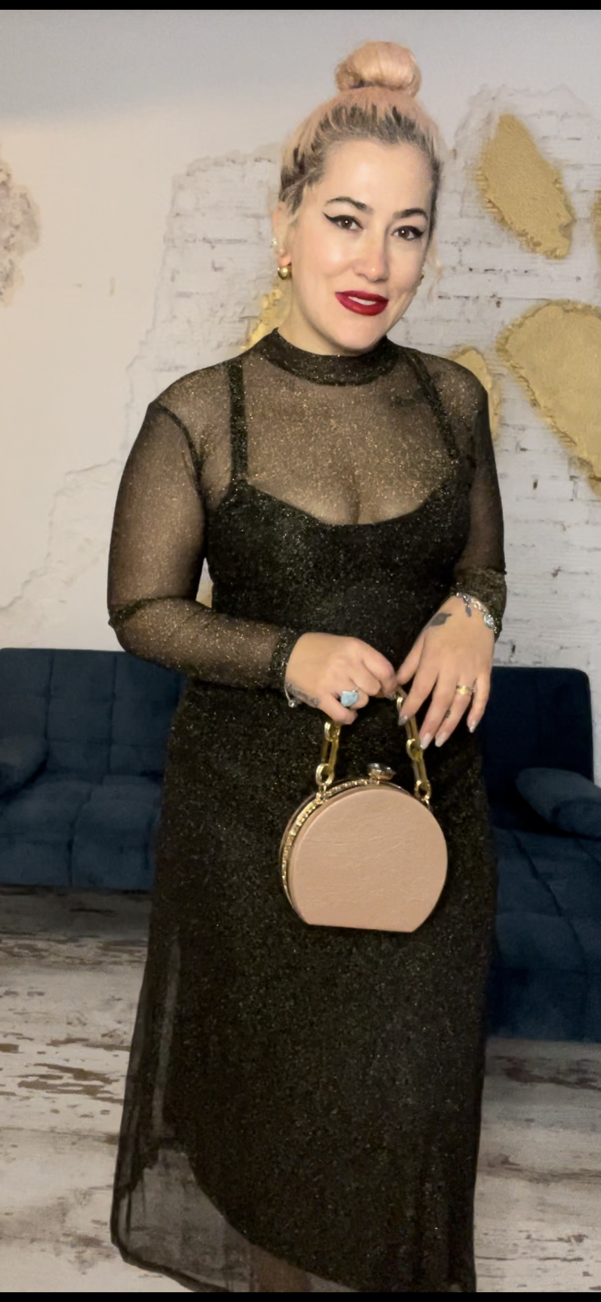 VESTIDO LARGO TRANSPARENTE PURPURINA