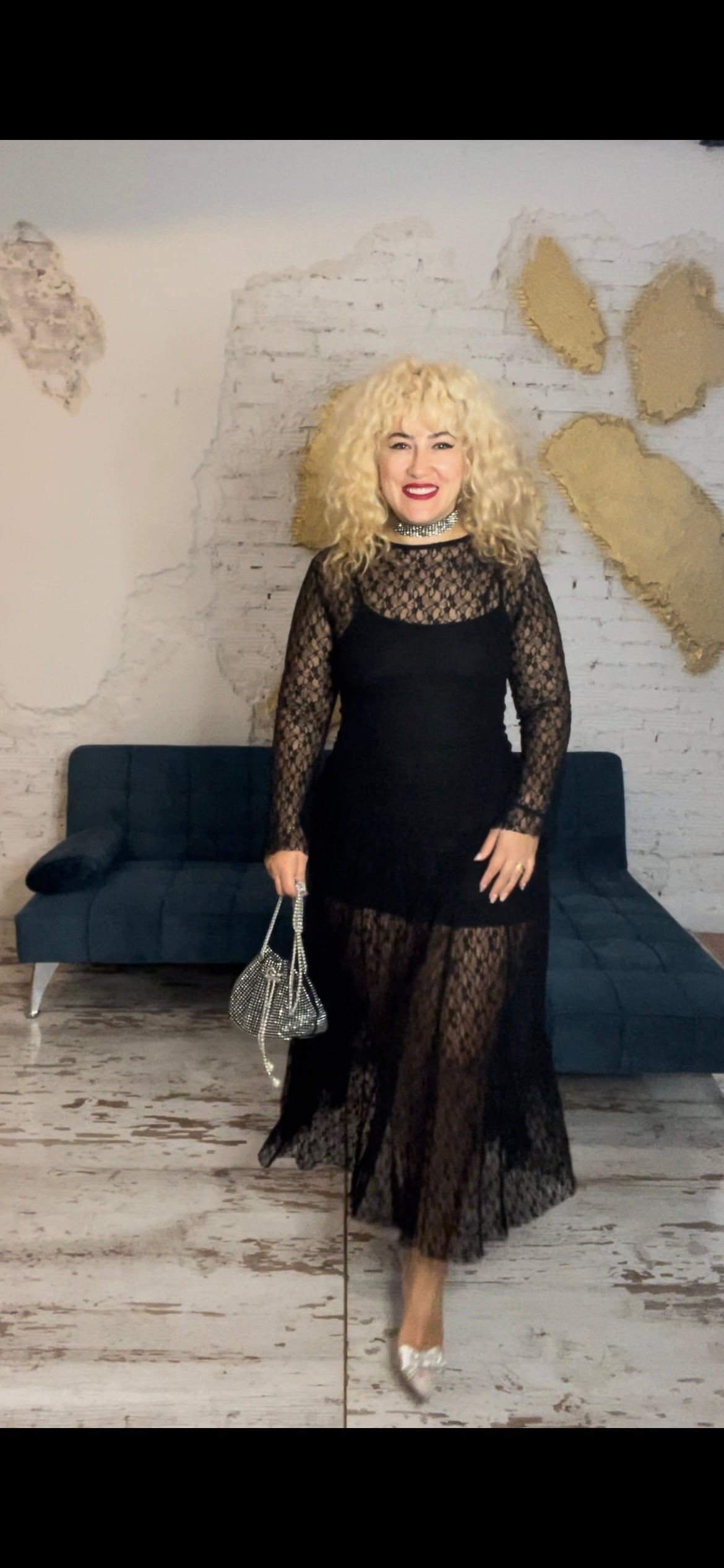 VESTIDO ENCAJE NEGRO